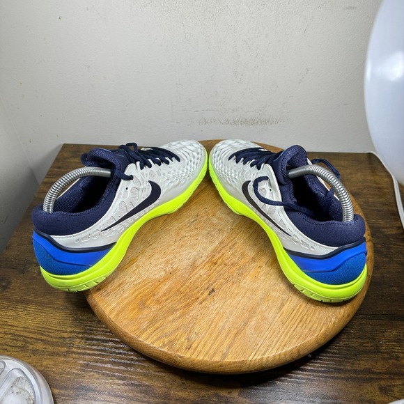 Nike Zoom Cage 3 HC Tennis Shoes White Blue Volt Men's Size 7.5 918193-004 - Picture 8 of 8